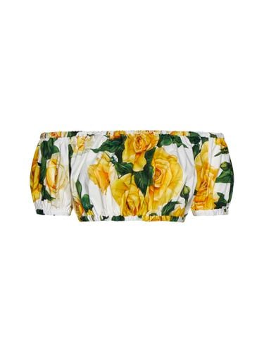 Crop Top With Floral Print - Dolce & Gabbana - Modalova