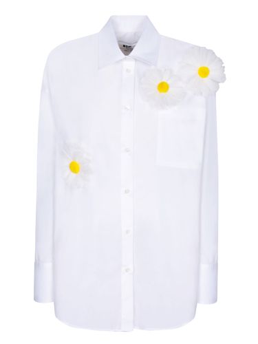 MSGM Floral Detail Round Hem Shirt - MSGM - Modalova
