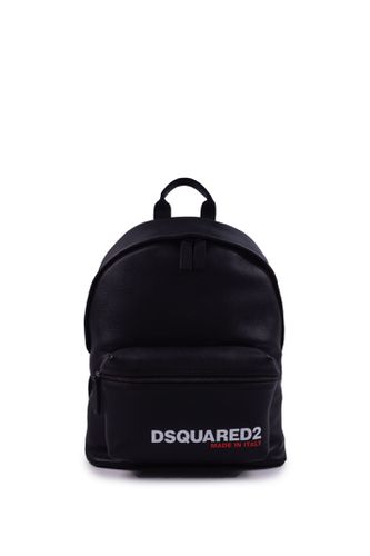 Hammered Leather Backpack With Logo - Dsquared2 - Modalova
