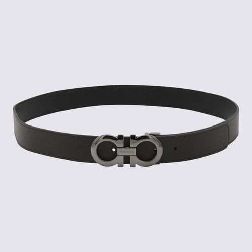 Black And Brown Leather Belt - Ferragamo - Modalova