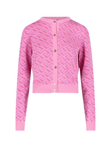 Versace Jacquard Cardigan La Greca - Versace - Modalova