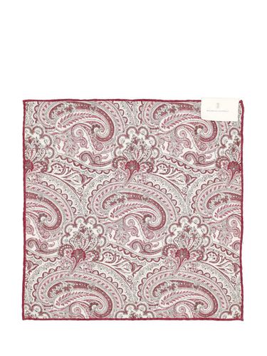 Motif-printed Finished Edge Pocket Square - Brunello Cucinelli - Modalova