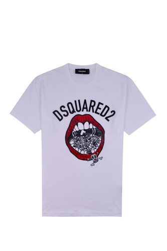 Graphic Embroidered Crewneck T-shirt - Dsquared2 - Modalova