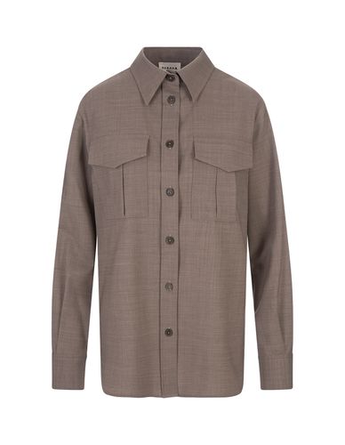 Lille Shirt In Taupe Stretch Wool - Parosh - Modalova