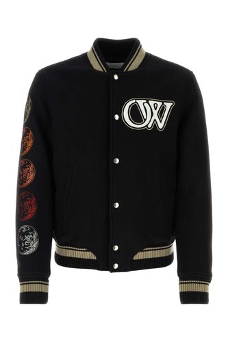 Black Wool Blend Bomber Jacket - Off-White - Modalova