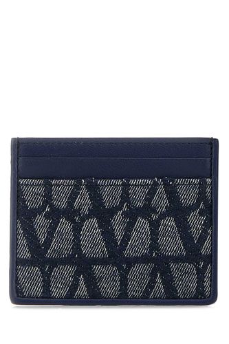 Blue Leather Card Holder - Valentino Garavani - Modalova