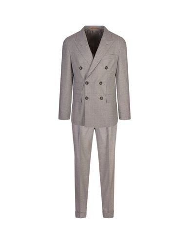 Slim Fit Double-breasted Suit In Checked Virgin Wool - Hugo Boss - Modalova