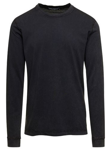 Long Sleeves Crewneck T-shirt In Cotton Man - Dolce & Gabbana - Modalova
