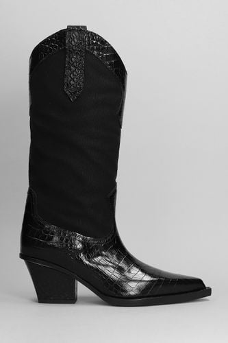 Rosario Texan Boots In Leather And Fabric - Paris Texas - Modalova