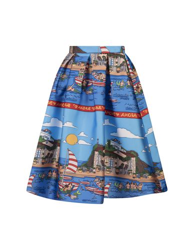 Midi Skirt With Marzameni Print - Alessandro Enriquez - Modalova