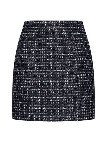 Sequin Check Tweed Miniskirt - Alessandra Rich - Modalova