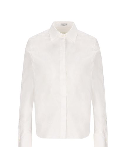 Embellished Stretch Poplin Shirt - Brunello Cucinelli - Modalova