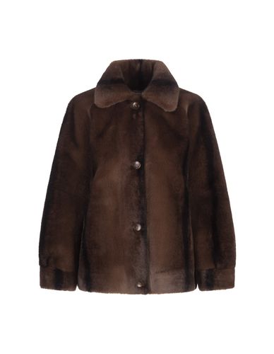 Faux Fur Short Coat With Buttons - Valentini 1972 - Modalova