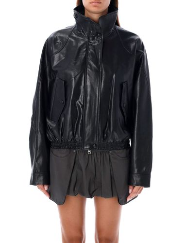 Faux Leather Bomber Jacket - Low Classic - Modalova