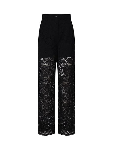 Stretch Lace Logoed Flare Pants - Dolce & Gabbana - Modalova