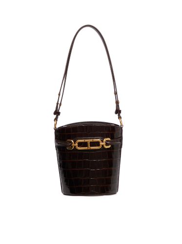 Small Bucket In Shiny Printed Crocodile - Tom Ford - Modalova