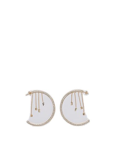 Embellished Hoop Earrings - Elisabetta Franchi - Modalova