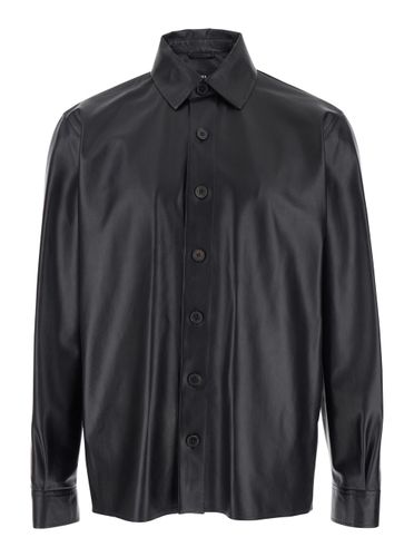 Lush Shirt With Classic Collar And Contrasting Buttons In Leather Man - ARMA - Modalova