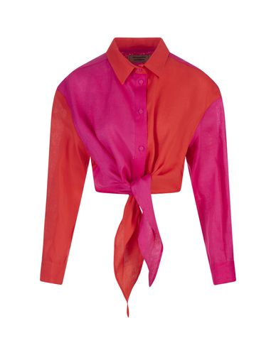 And Fuchsia Short Shirt With Knot - Alessandro Enriquez - Modalova