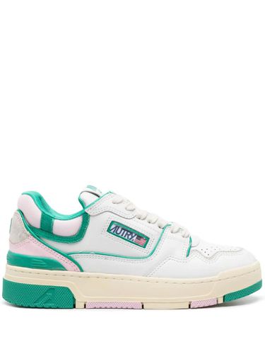 Clc Sneakers In White And Green Leather - Autry - Modalova