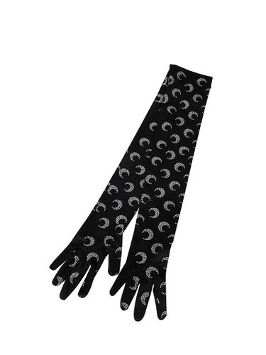 Moon Rhinestoned Jersey Wrist Lenght Gloves - Marine Serre - Modalova