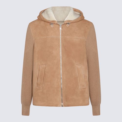 Beige Leather Jacket - Dolce & Gabbana - Modalova