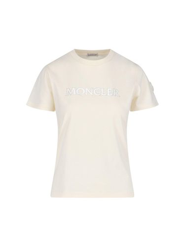 Moncler Rhinestone Logo T-shirt - Moncler - Modalova