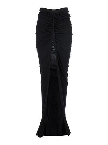 Edfu Long Skirt With Drapes And Front Slit In Tech Fabric Woman - Rick Owens - Modalova