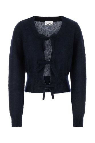 Midnight Blue Mohair Blend Cardigan - Ganni - Modalova