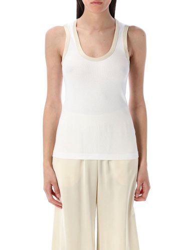 Contrasted-border Scoop-neck Tank Top - Fabiana Filippi - Modalova