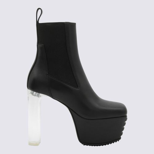 Rick Owens Black Leather Boots - Rick Owens - Modalova