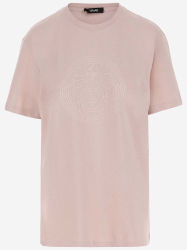 Cotton Jersey T-shirt With Medusa - Versace - Modalova