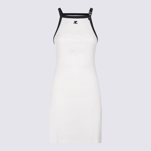 White And Black Cotton Dress - Courrèges - Modalova