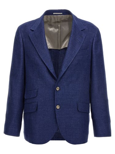 Single Breast Linen Blazer Jacket - Brunello Cucinelli - Modalova