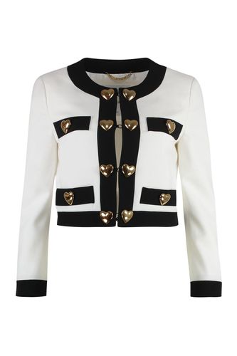 Heart Embellished Long-sleeved Cropped Jacket - Moschino - Modalova