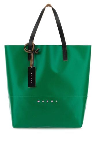 Green Pvc Tribeca Shopping Bag - Marni - Modalova