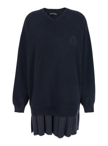 Dark Blue Cotton Sweater Dress - Balenciaga - Modalova