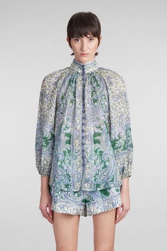 Zimmermann Blouse In Green Ramie - Zimmermann - Modalova