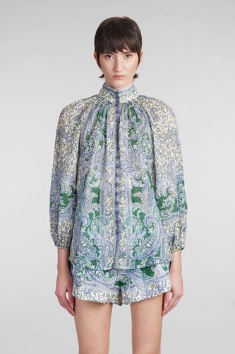 Zimmermann Blouse In Green Ramie - Zimmermann - Modalova