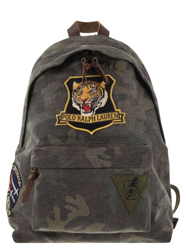 Camouflage Canvas Backpack With Tiger - Polo Ralph Lauren - Modalova