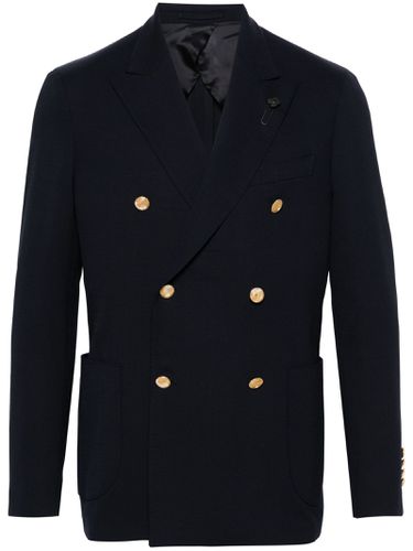 Lardini Navy Blue Wool Blend Blazer - Lardini - Modalova