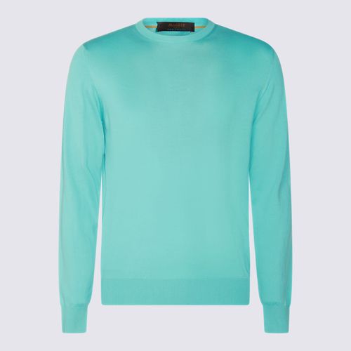 Moorer Light Blue Cotton Knitweat - Moorer - Modalova