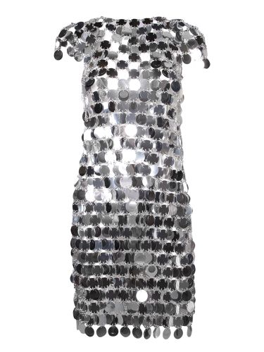 Silver Sparkle Mini Dress - Paco Rabanne - Modalova