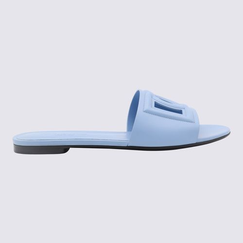 Light Blue Leather Flats - Dolce & Gabbana - Modalova