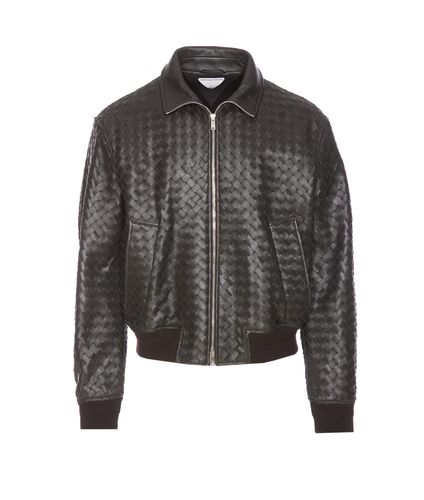 Intrecciato Leather Zip Jacket - Bottega Veneta - Modalova