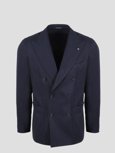 Wool Canvas Double-breasted Blazer - Tagliatore - Modalova