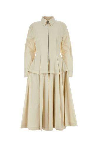 Sand Cotton Blend Shirt Dress - Bottega Veneta - Modalova