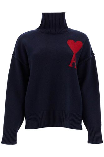 Ami De Coeur Wool Turtleneck Sweater - Ami Alexandre Mattiussi - Modalova