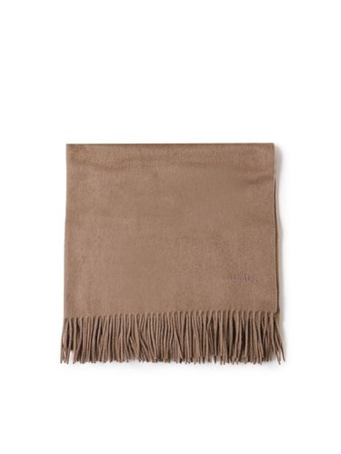 Logo Embroidered Fringed Edge Scarf - Max Mara - Modalova