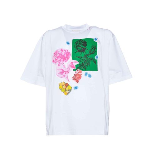 Floral Printed Crewneck T-shirt - Marni - Modalova